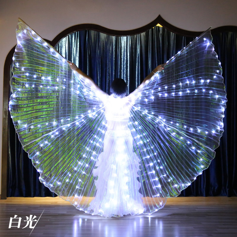 Led Light Up Belly Dance Capes Isis Wing With Stick